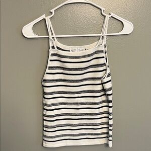 White House Black Market Striped Camisole in Black and White
